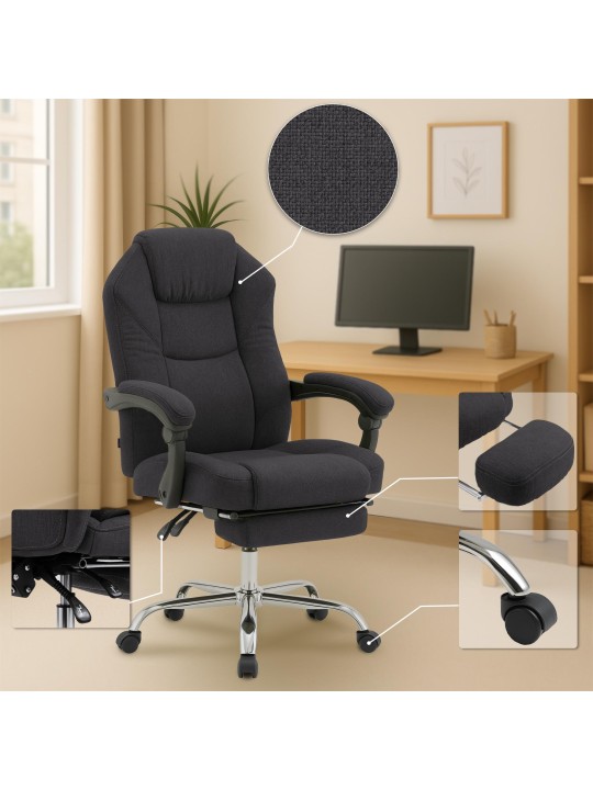 Kancelárske kreslo Castle látka, čierna