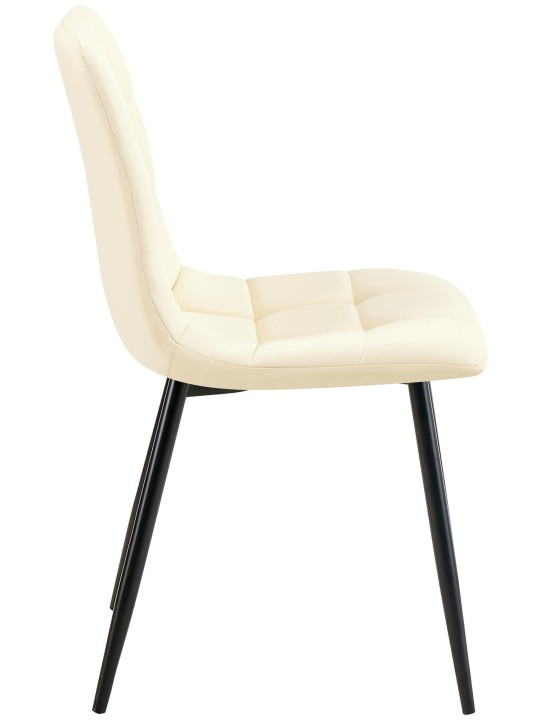 Jedálenská stolička Antibes z umelej kože, krémová