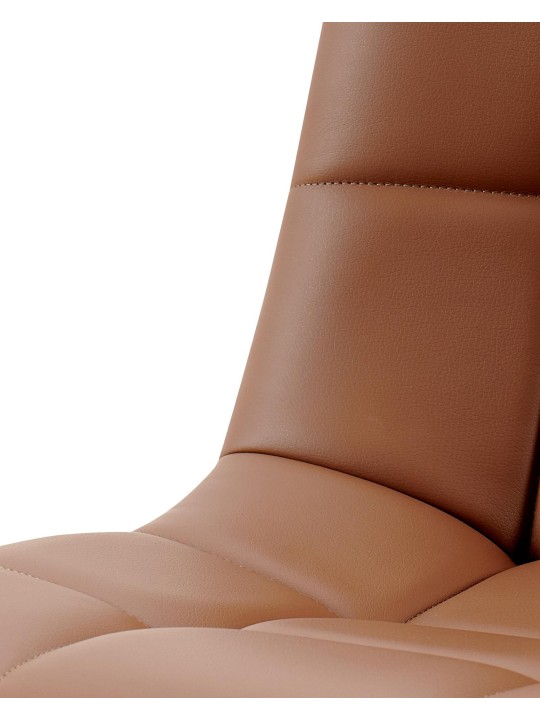 Jedálenská stolička Antibes z umelej kože, tmavohnedá