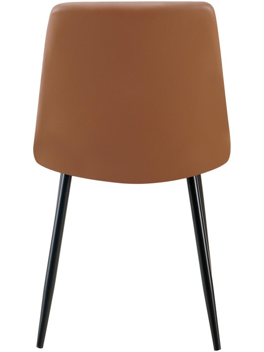 Jedálenská stolička Antibes z umelej kože, tmavohnedá