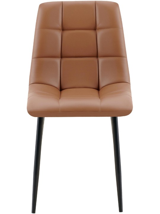Jedálenská stolička Antibes z umelej kože, tmavohnedá