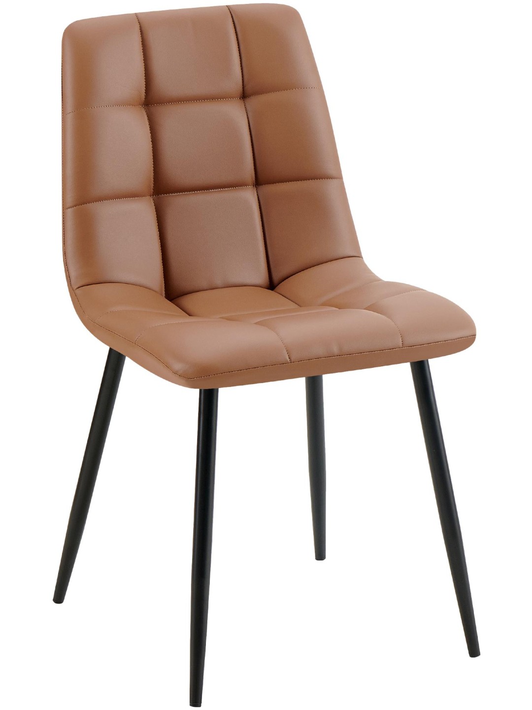 Jedálenská stolička Antibes z umelej kože, tmavohnedá