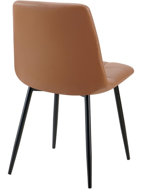Jedálenská stolička Antibes z umelej kože, tmavohnedá