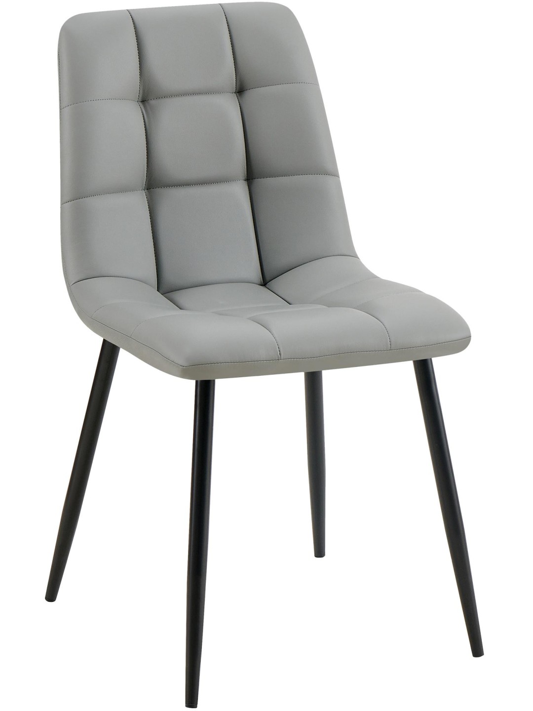 Jedálenská stolička Antibes z umelej kože, svetlosivá