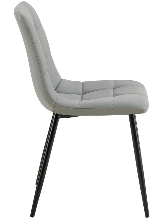 Jedálenská stolička Antibes z umelej kože, svetlosivá