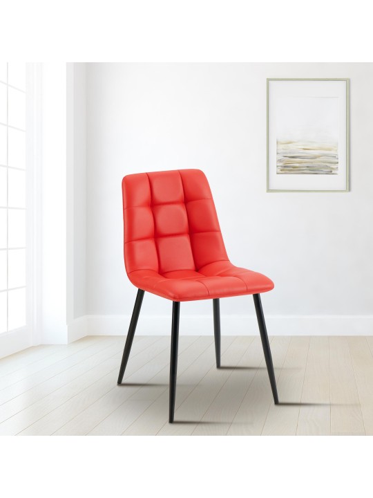 Jedálenská stolička Antibes z umelej kože, červená