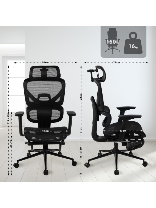 Kancelárska stolička Beresford, čierna