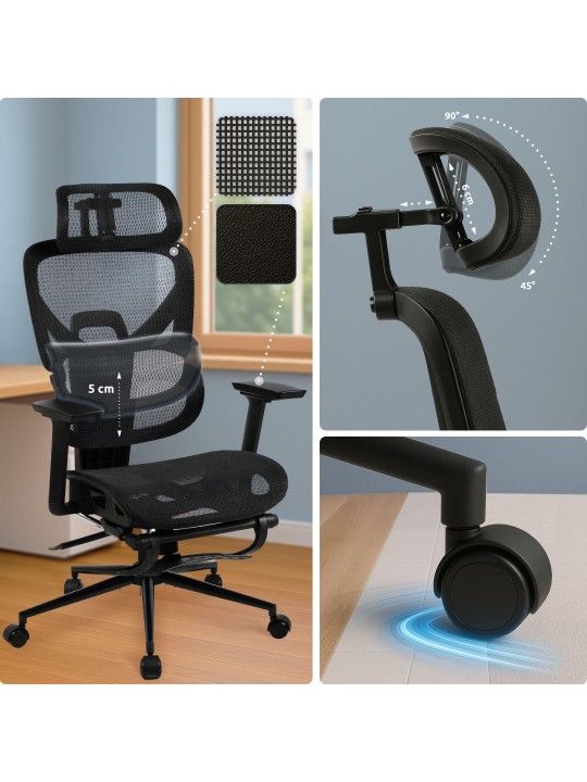 Kancelárska stolička Beresford, čierna