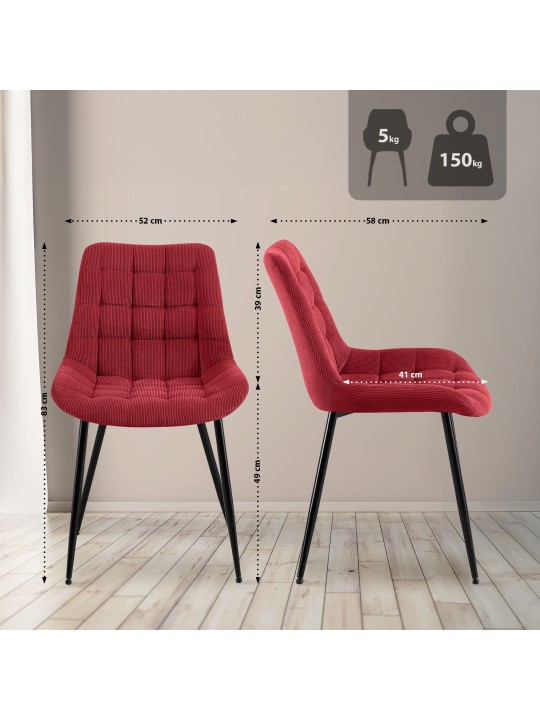 Jedálenská stolička Sardna Cord, bordeaux