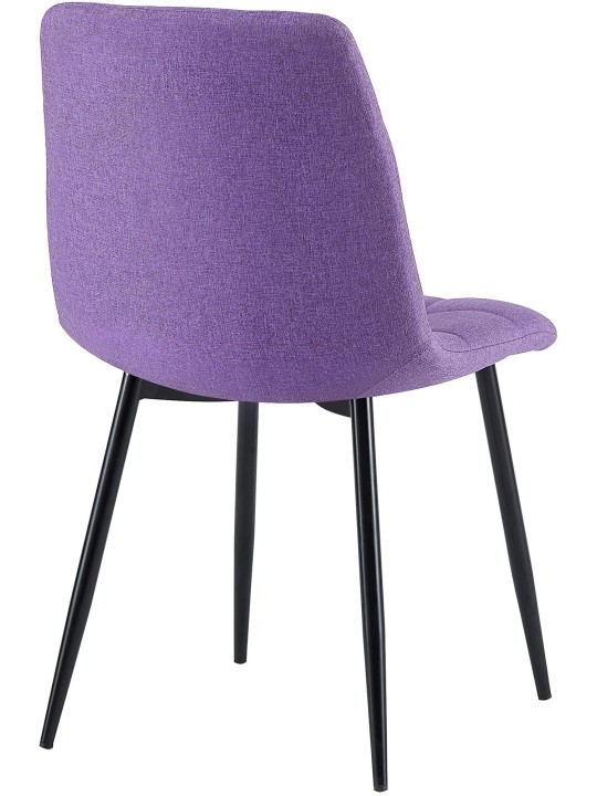 Sada 4 jedálenských stoličiek látka Antibes, fialová