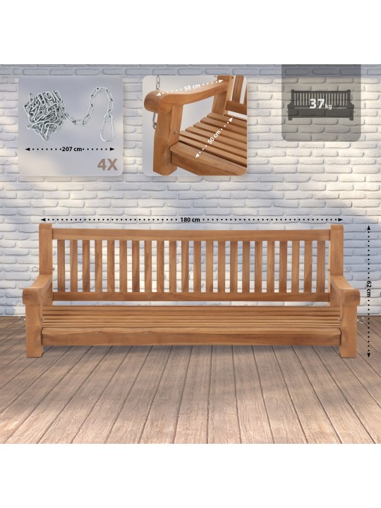 Hojdacia lavica Joyce 180 cm, teak