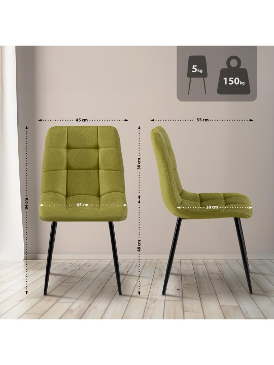 Jedálenská stolička Antibes látka, zelená