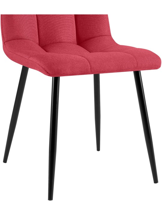 Sada 4 jedálenských stoličiek látka Antibes, červená