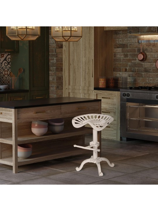 Barová stolička Butch, antická biela