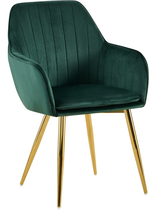 Jedálenská stolička Cheryl velvet gold, zelená Jedálenská stolička Cheryl velvet gold, zelená