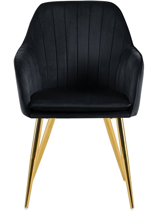 Jedálenská stolička Cheryl velvet gold, čierna