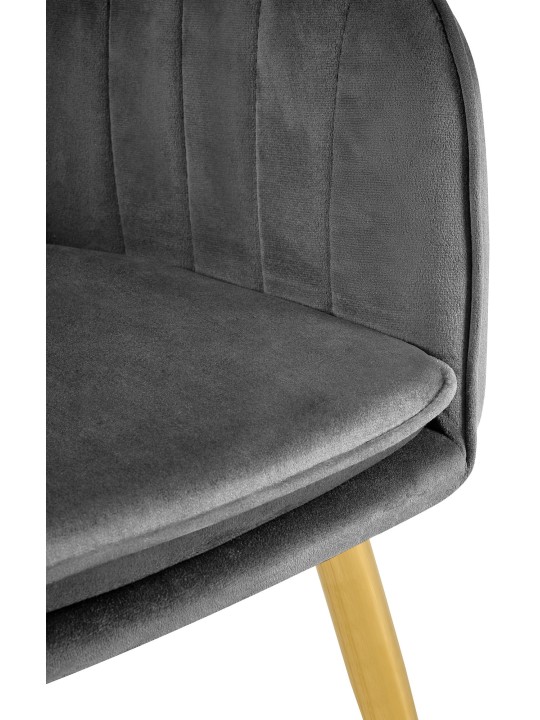 Jedálenská stolička Cheryl velvet gold, tmavosivá
