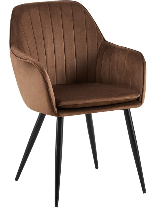 Jedálenská stolička Cheryl velvet, hnedá