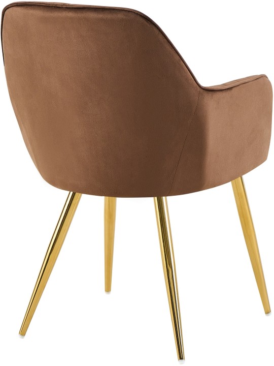 Jedálenská stolička Cheryl velvet gold, hnedá
