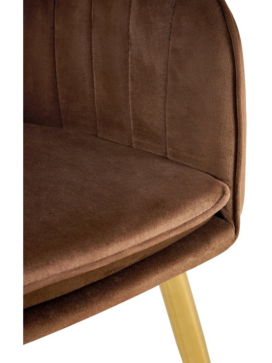Jedálenská stolička Cheryl velvet gold, hnedá