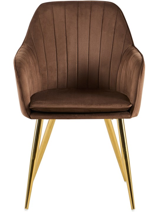 Jedálenská stolička Cheryl velvet gold, hnedá