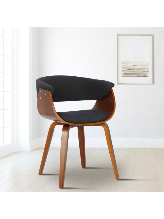 Stolička Bruce látka orech, čierna