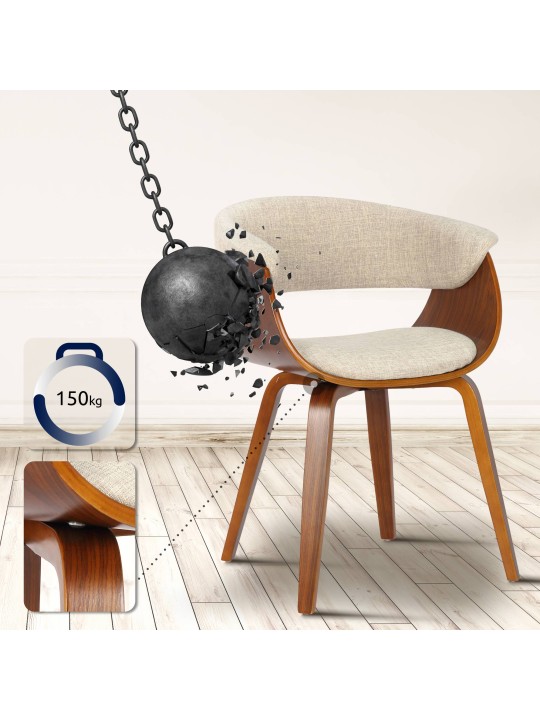 Stolička Bruce látka orech, krémová