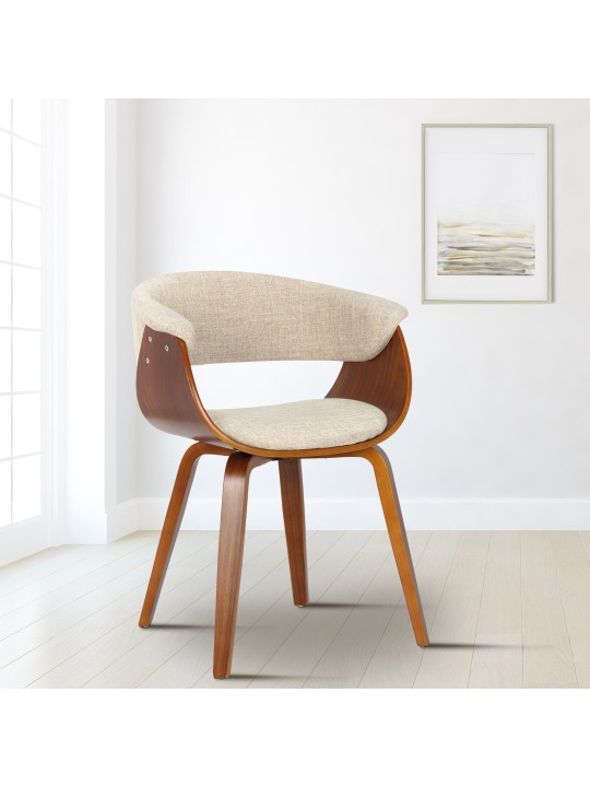 Stolička Bruce látka orech, krémová