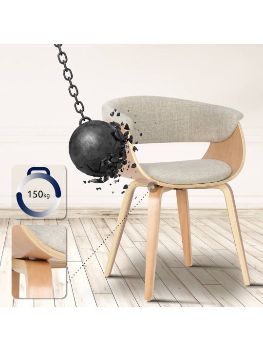 Stolička Bruce látka natural, krémová