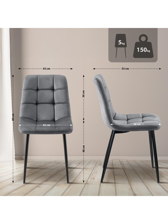 Jedálenská stolička Antibes, tmavosivá