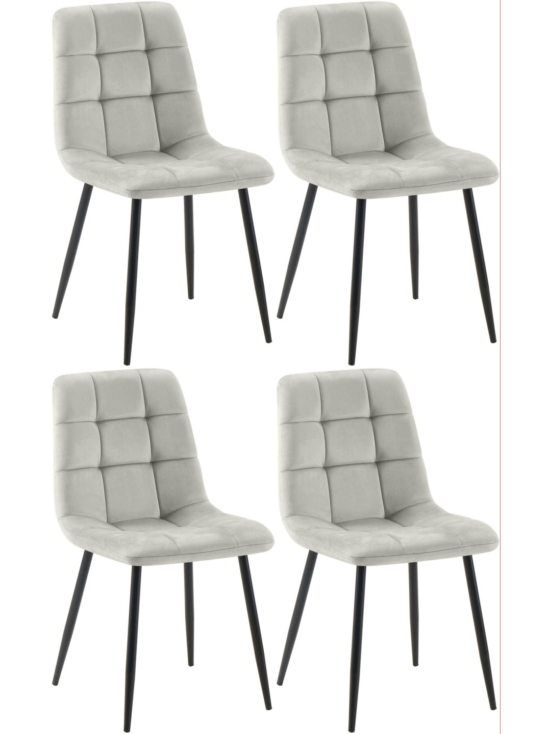 Sada 4 jedálenských stoličiek Antibes, sivá