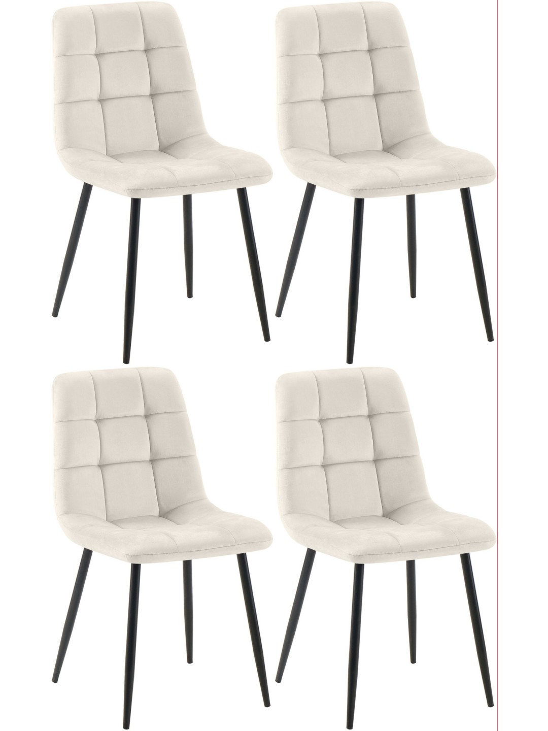 Sada 4 jedálenských stoličiek Antibes, krémovo biela