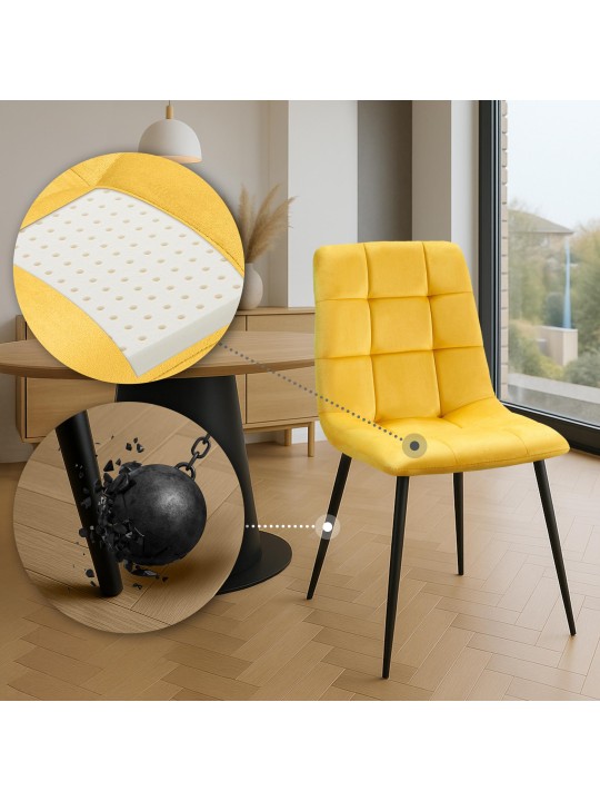Sada 4 jedálenských stoličiek Antibes, žltá