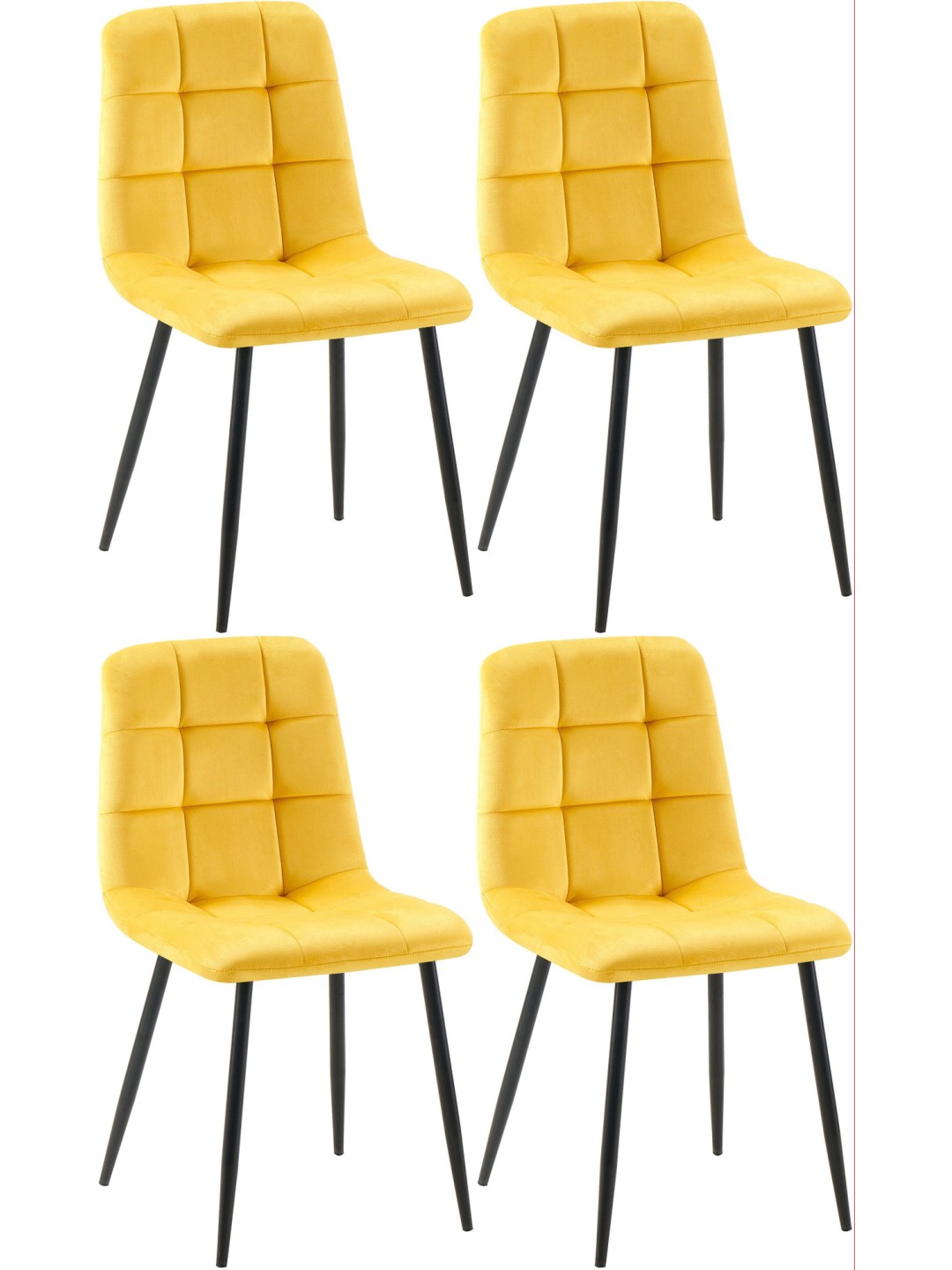 Sada 4 jedálenských stoličiek Antibes, žltá