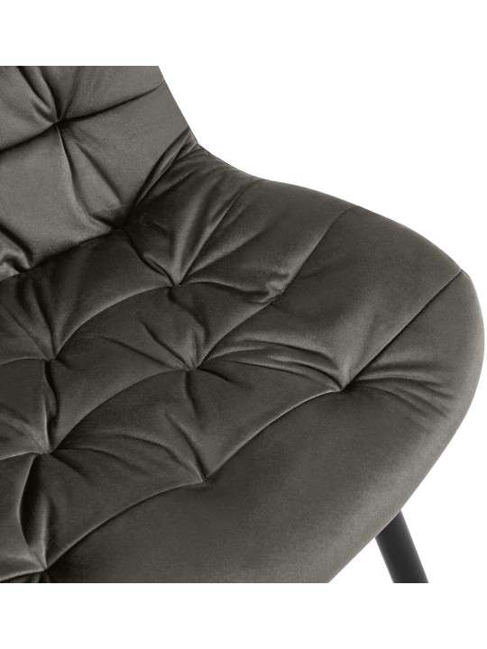 Zamatová jedálenská stolička Rossford, antracitová