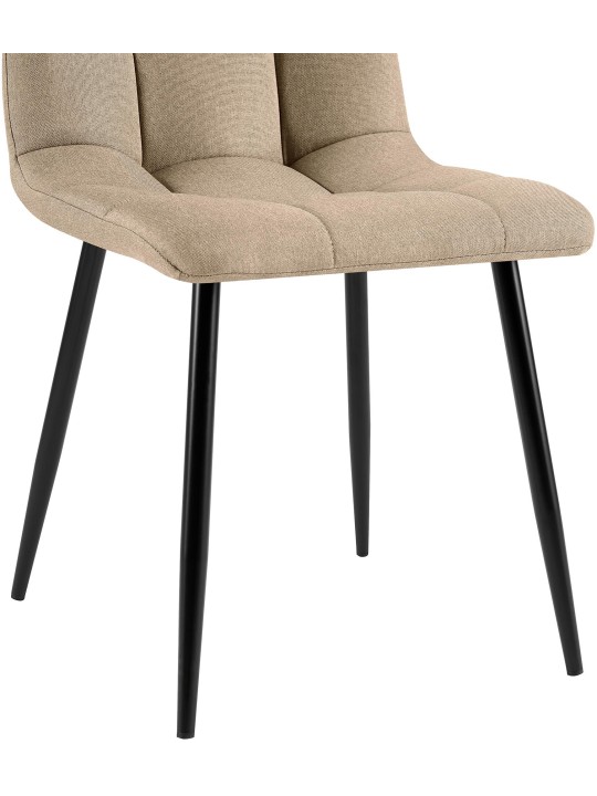 Sada 4 jedálenských stoličiek látka Antibes, šedohnedá