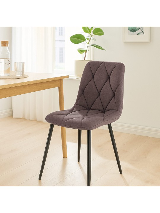 Jedálenská stolička Clairton látka, hnedá