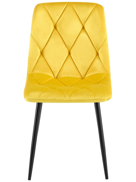 Sada 2 jedálenských stoličiek Clairton velvet, žltá