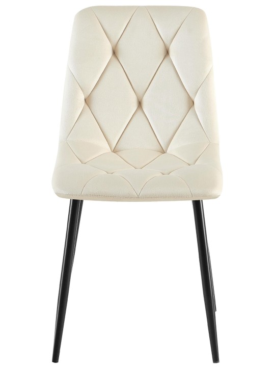 Zamatová jedálenská stolička Clairton, krémová