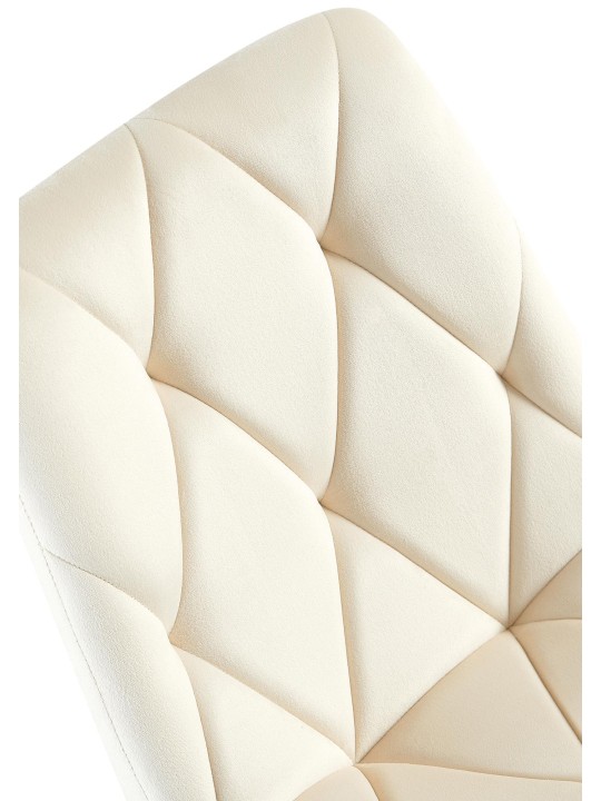 Zamatová jedálenská stolička Clairton, krémová