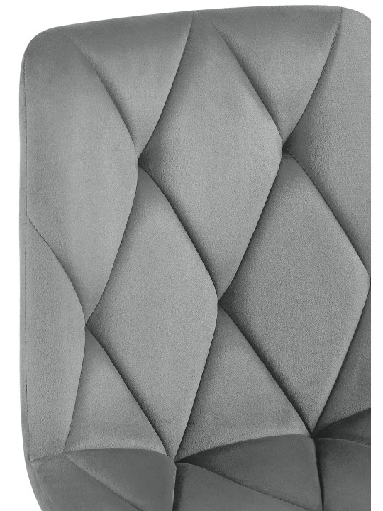 Zamatová jedálenská stolička Clairton, tmavosivá