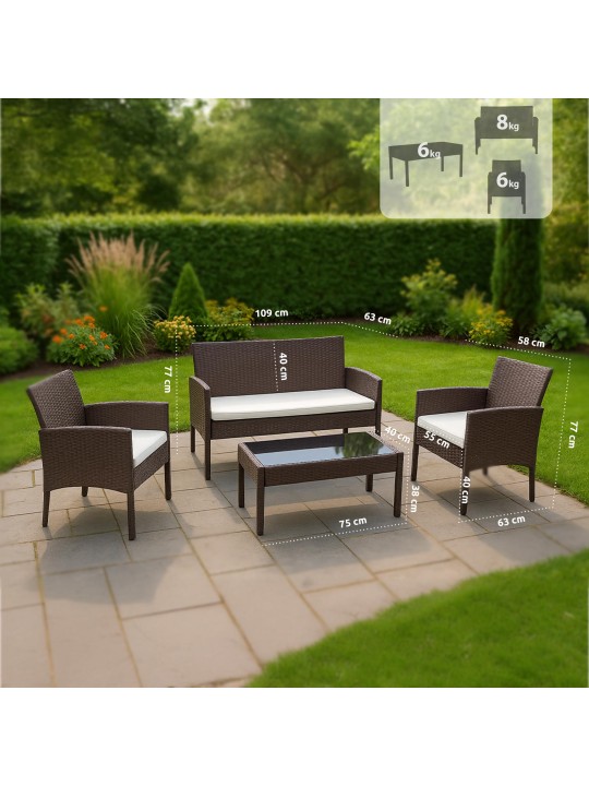 Ramunda skupina na sedenie, hnedá