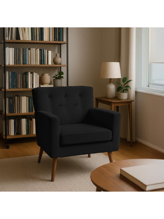 Kreslo Kioni Cord, čierna Kreslo Kioni Cord, čierna