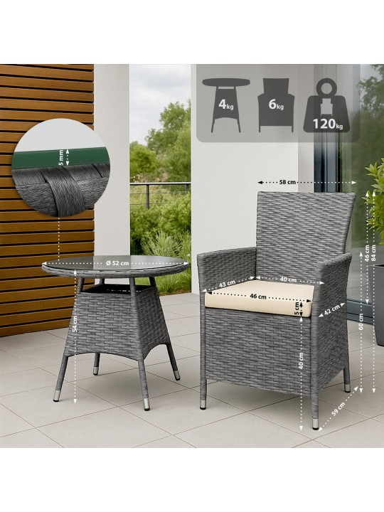 Skupina na sedenie Fireda, šedá melírovaná