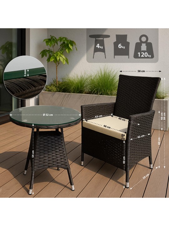 Skupina na sedenie Fireda, tmavohnedá