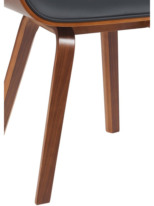 Kreslo pre návštevy Beverley z umelej kože, orech/čierna