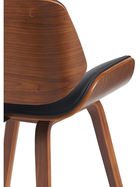 Kreslo pre návštevy Beverley z umelej kože, orech/čierna