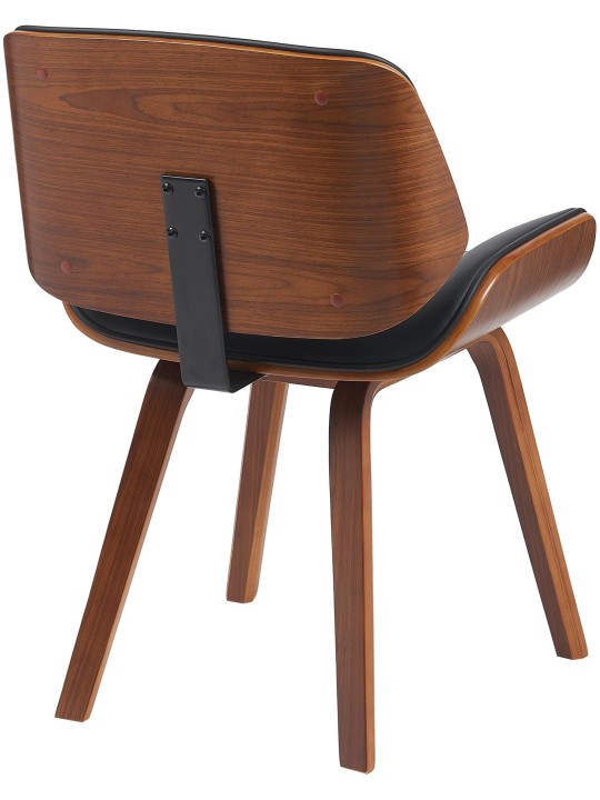 Kreslo pre návštevy Beverley z umelej kože, orech/čierna