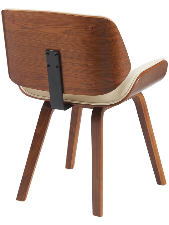 Kreslo pre návštevy Beverley z umelej kože, orech/krémová