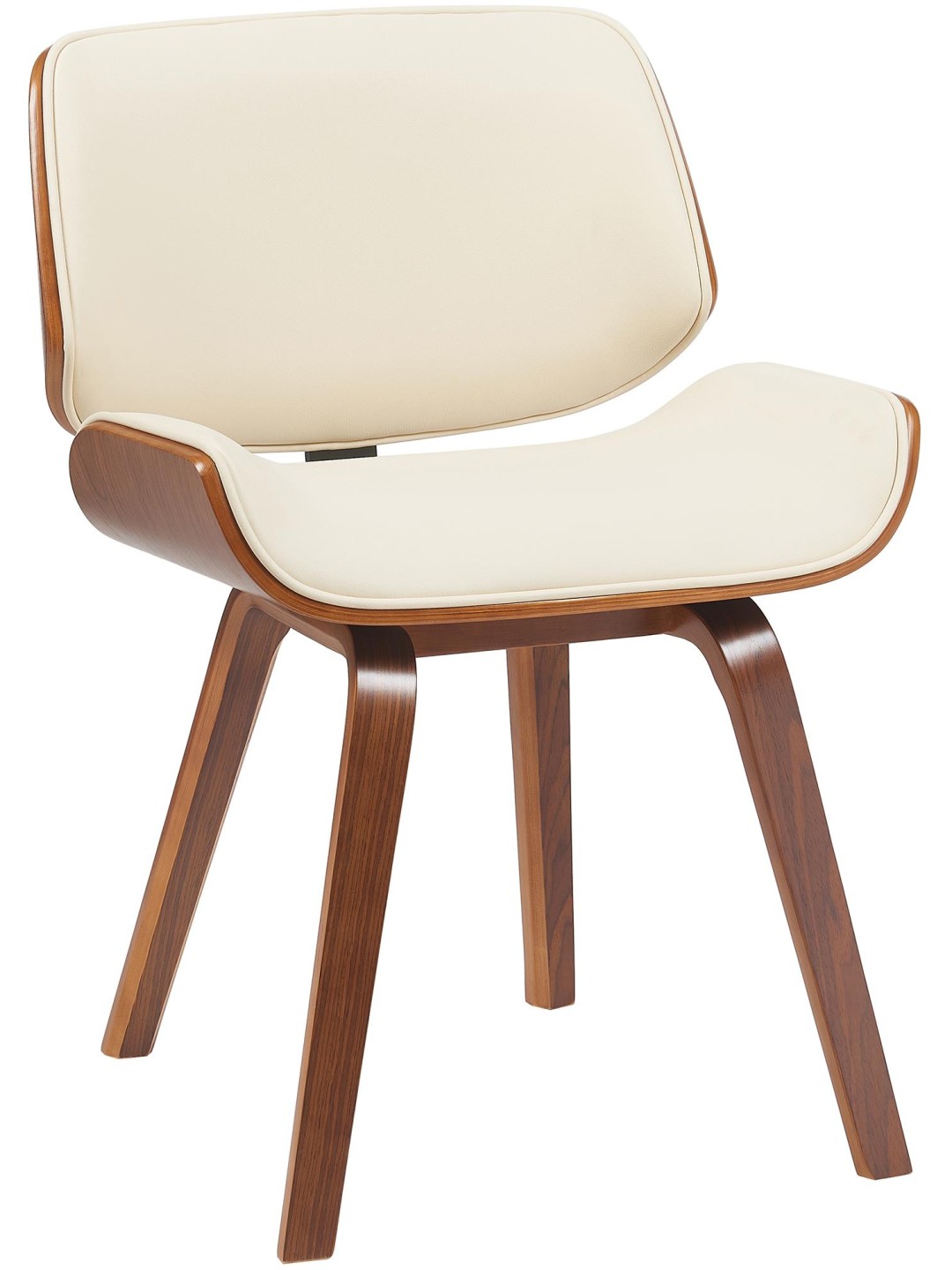 Kreslo pre návštevy Beverley z umelej kože, orech/krémová